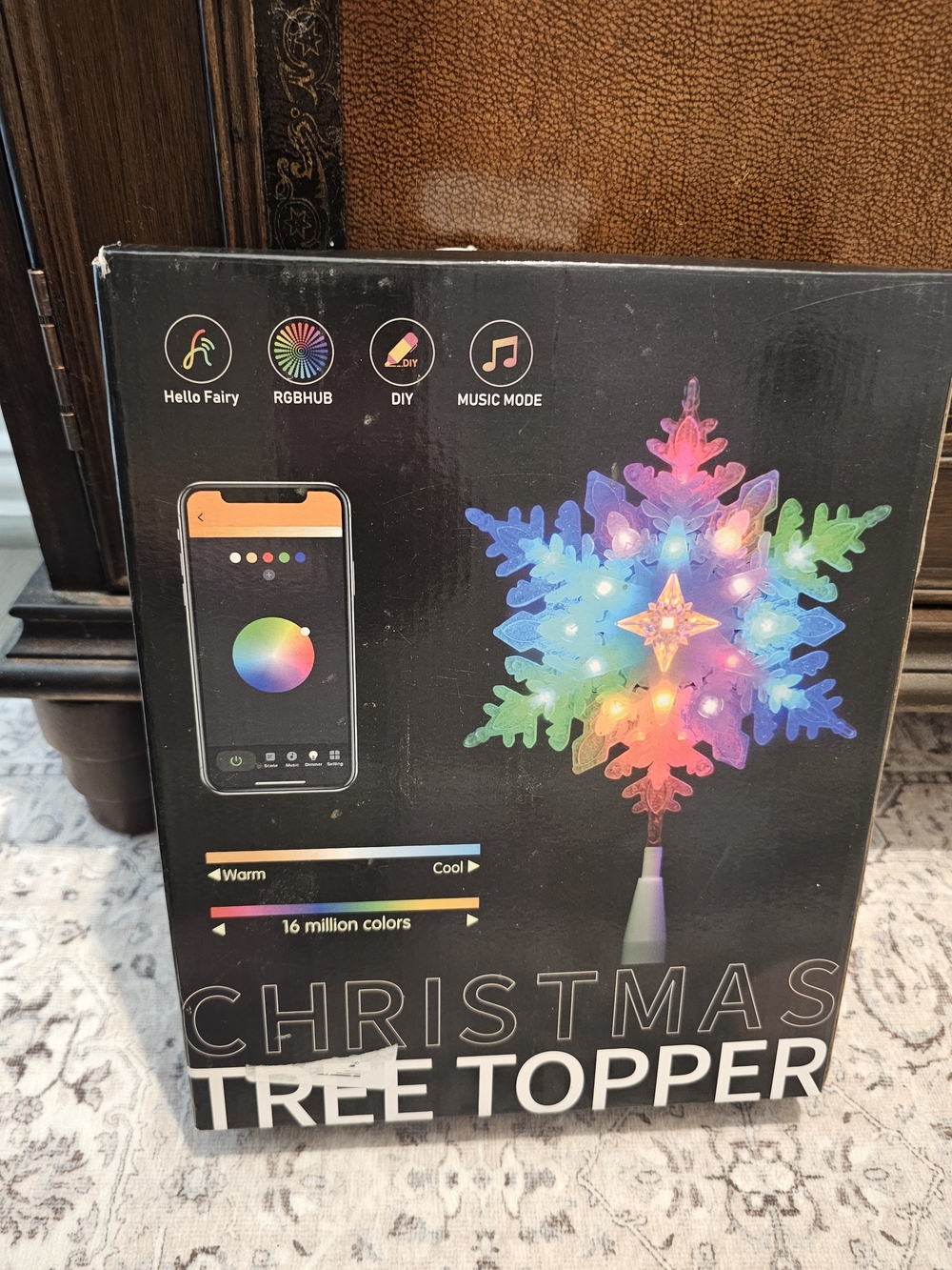 Snowflake Smart LED Lit Tree Topper with Remote - Picture 5 of 10